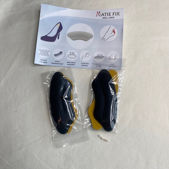 Matie Fix Heel Liners in Black. Package Includes: 4 pair *Heel Liners - Picture 6 of 6